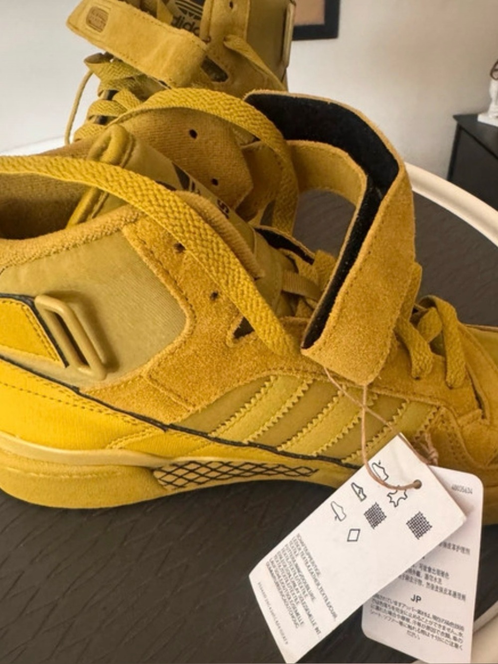 adidas Kids High-Top Sneakers in Mustard Yellow